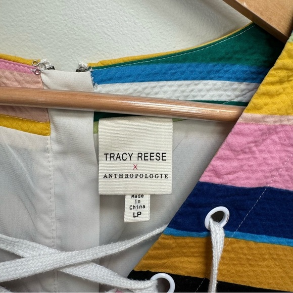 Tracy Reese x Anthropologie Coastal Stripe Shift Dress Multicolor Size L Petite - Picture 2 of 10